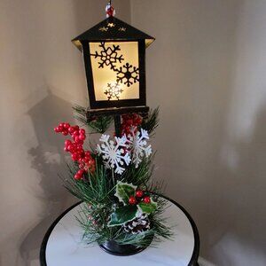 NIB 15 1/2 inch tall decorated Christmas tabletop Lantern.